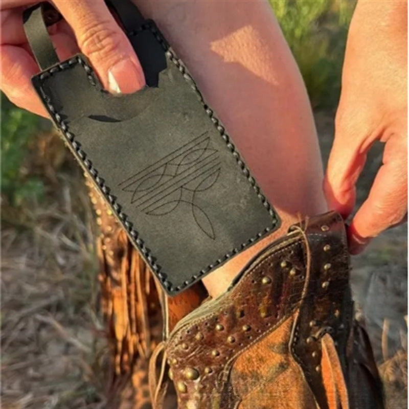 Western Boot Wallet With Snap Strap