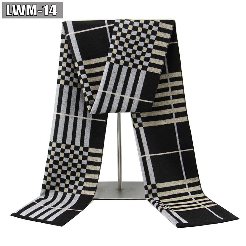Men's Scarf European And American Cashmere Autumn And Winter Business Plaid
