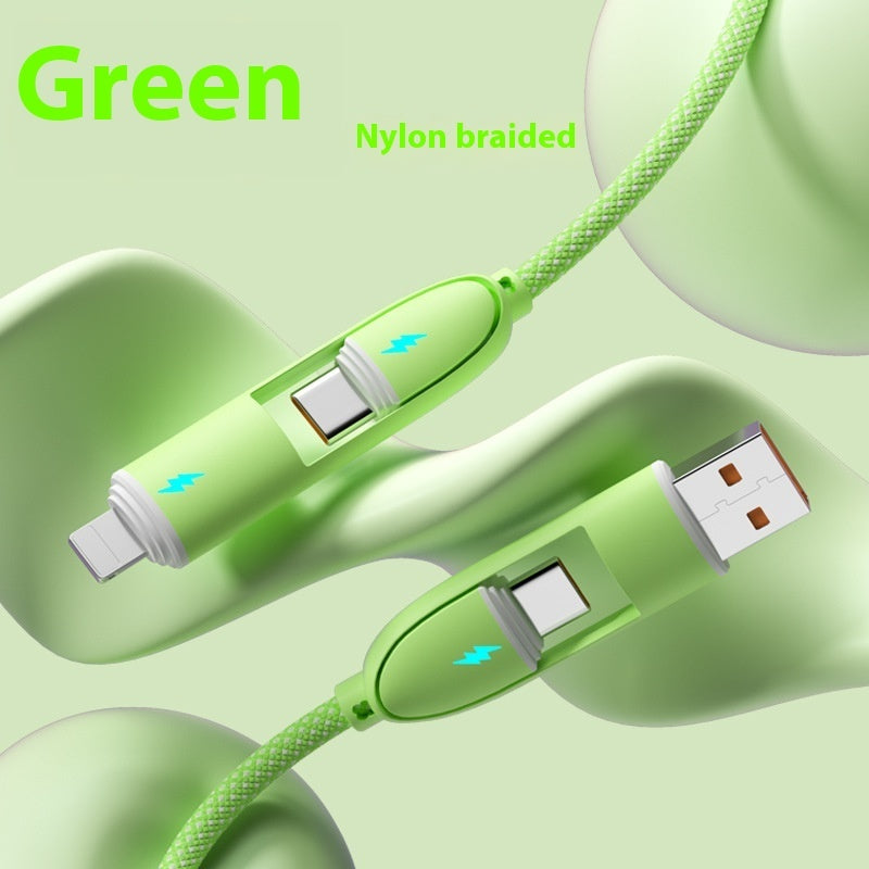 Four-in-one Silicone Fast Charge Data Cable
