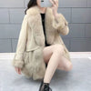 Faux Fur Mid-length Fox Fur Padded Coat