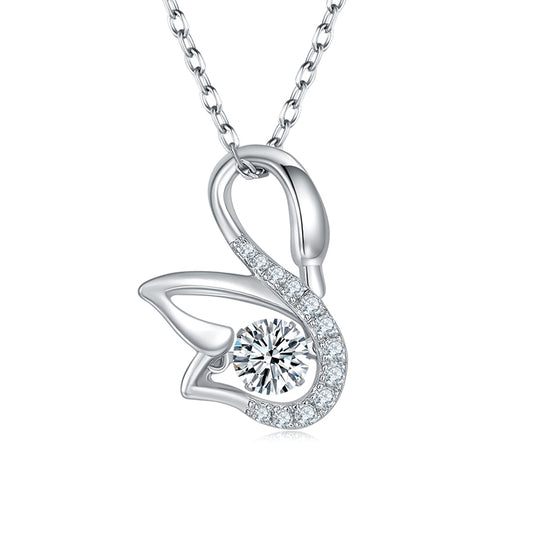 Set With Top-quality Moissanite, This Luxurious And Fashionable Light Luxury Trend Jewelry Necklace Pendant Is Made Of S925 Silver Electroplated With Platinum