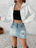 Elegant Loose Drop-shoulder Hooded Sweater Fashion Jacket