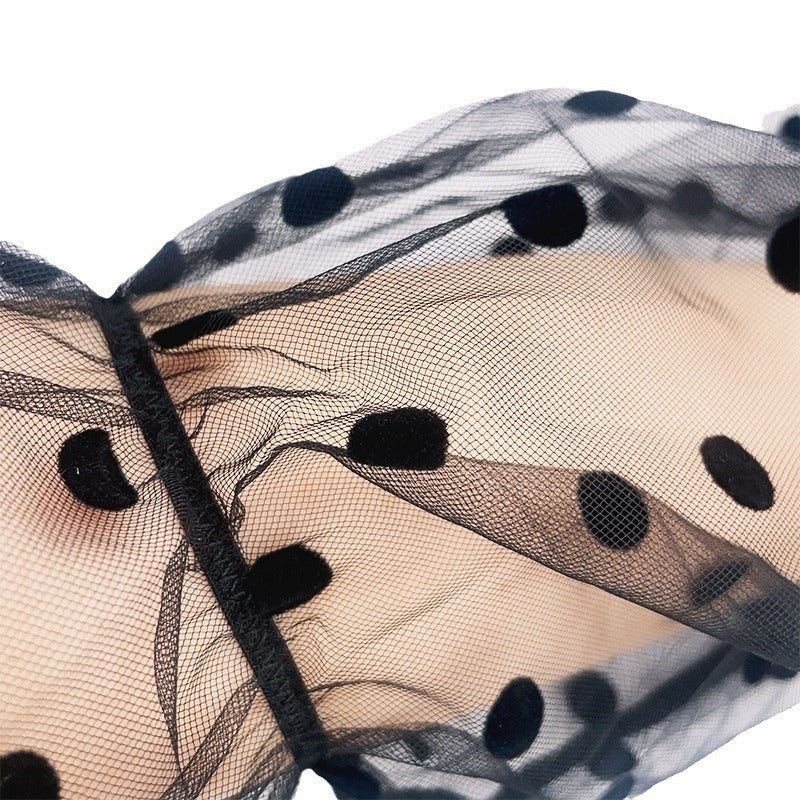 Ladies' Mesh Sun Protection Love Polka Dot Gloves