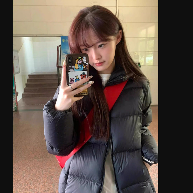 Down Cotton-padded Jacket Women's Hooded Loose And Warm Couple Coat