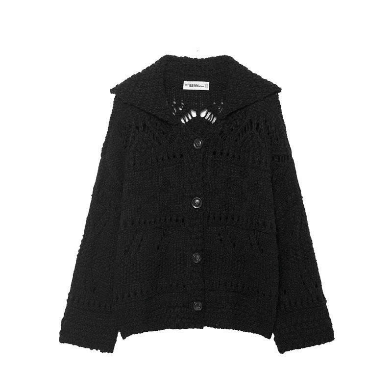 Women's Thick Needle Crochet Knit Cardigan Coat