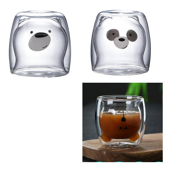 3D Double Layer Lovely Panda Cup Skull Wine Cup