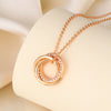 Fashionable And Versatile Seiko Micro-inlaid Interlocking Circle Necklace For Women