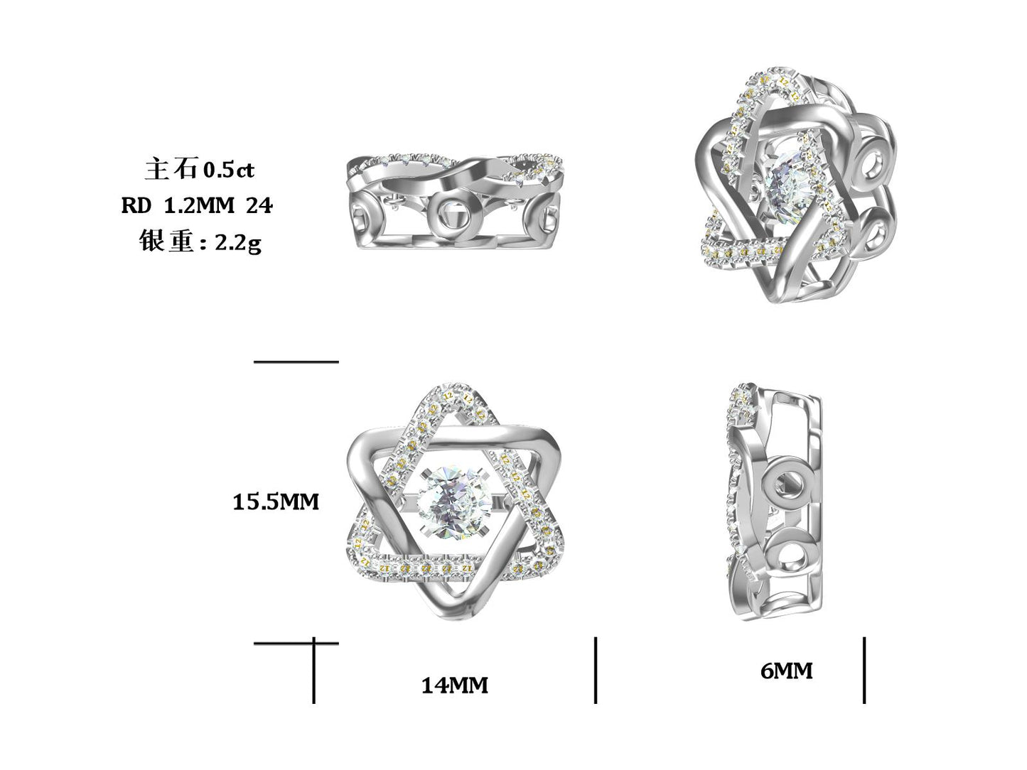 Set With Top-quality Moissanite, This Luxurious And Fashionable Light Luxury Trend Jewelry Necklace Pendant Is Made Of S925 Silver Electroplated With Platinum