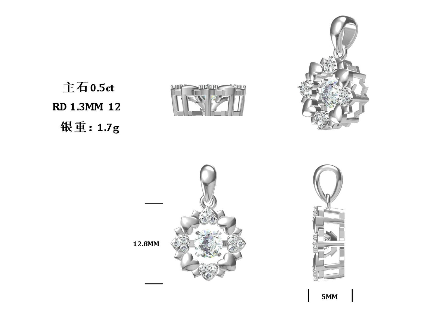 Set With Top-quality Moissanite, This Luxurious And Fashionable Light Luxury Trend Jewelry Necklace Pendant Is Made Of S925 Silver Electroplated With Platinum