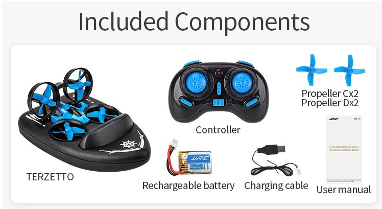 طائرة بدون طيار صغيرة 3 في 1 تعمل بالتحكم عن بعد