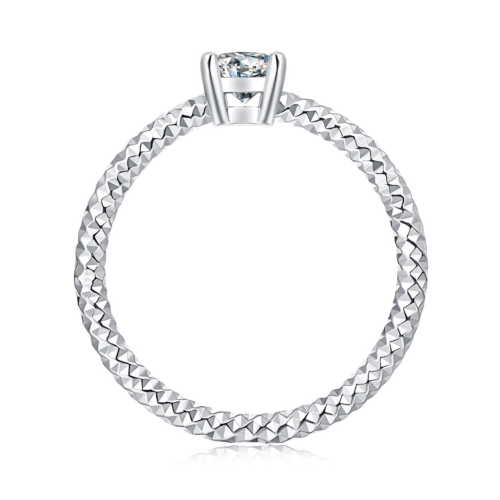 The Bond - Set With Top-quality Moissanite S925 Silver And Platinum-plated Diamond Wedding Ring Can Be Inspected With A Diamond Pen