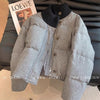 Knitted Stand Collar Short Cotton Coat Jacket
