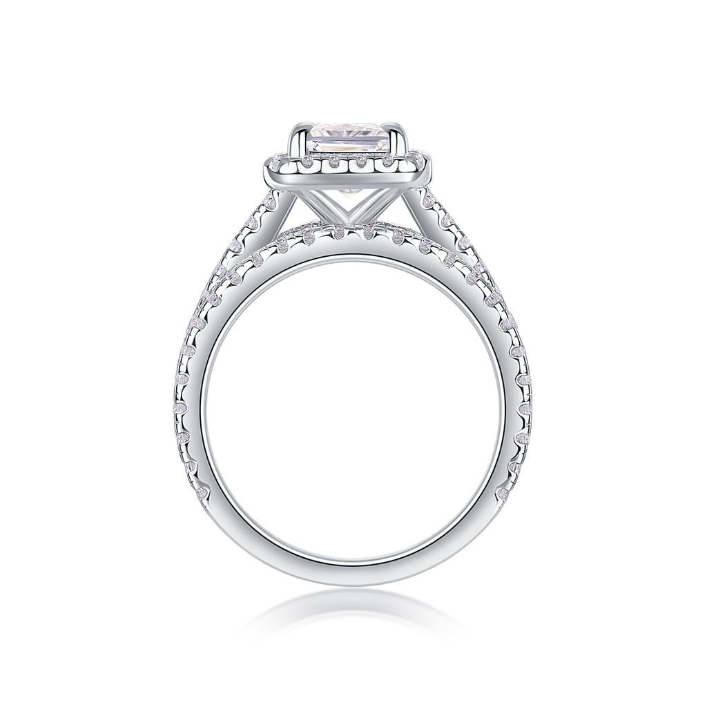 Simple And Elegant - Set With Top-quality Moissanite S925, Silver And Platinum-plated Diamond Wedding Ring. The Ring Can Be Inspected With A Diamond Pen
