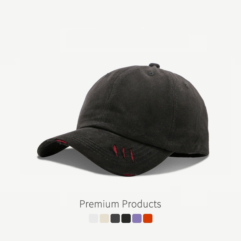 Make Old Ripped Style Curved Brim Sun-shade Baseball Cap