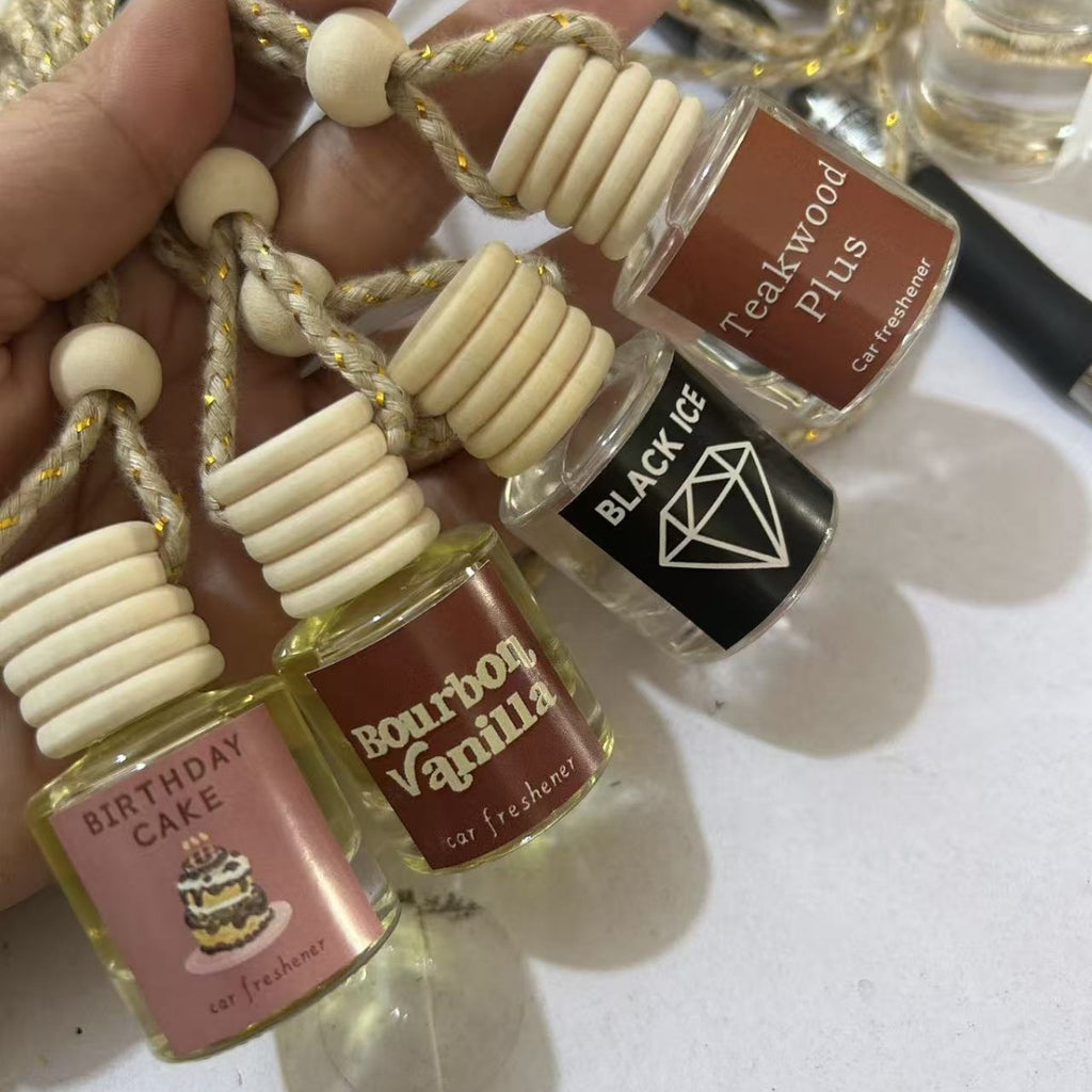 Car Scented Glass Bottle Rearview Mirror Pendant
