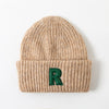 Loose Big Head Circumference Letters Woolen Cap Winter