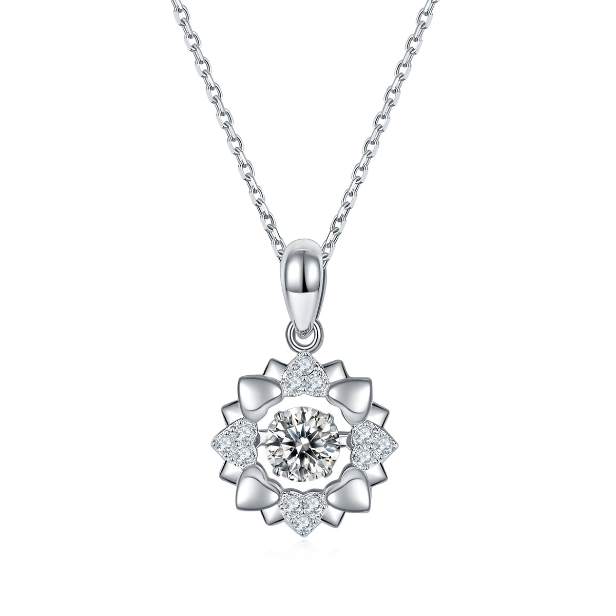 Set With Top-quality Moissanite, This Luxurious And Fashionable Light Luxury Trend Jewelry Necklace Pendant Is Made Of S925 Silver Electroplated With Platinum
