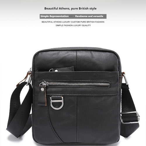 Shoulder Messenger Retro For Boys Cattle Leather Bag
