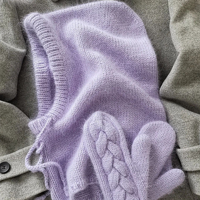 Autumn And Winter Fashion Warm Scarf Neck Protection Integrated Woolen Knitted Hat