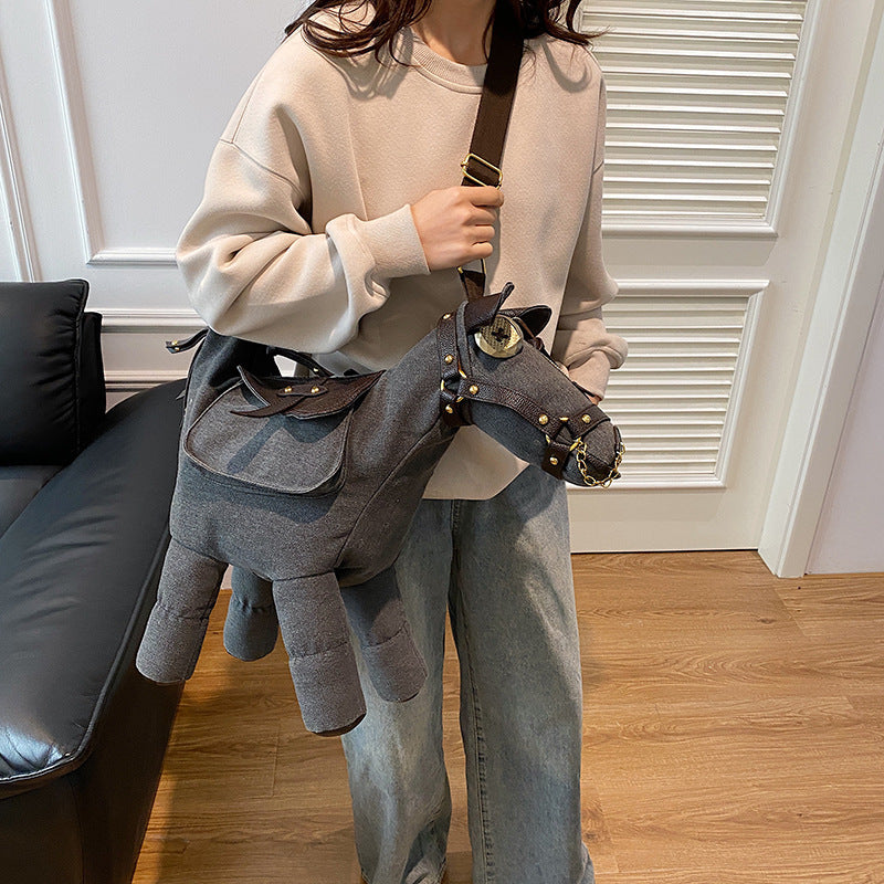 Retro Large Capacity Canvas Bag Ins Cross-border Creative One-shoulder Crossbody