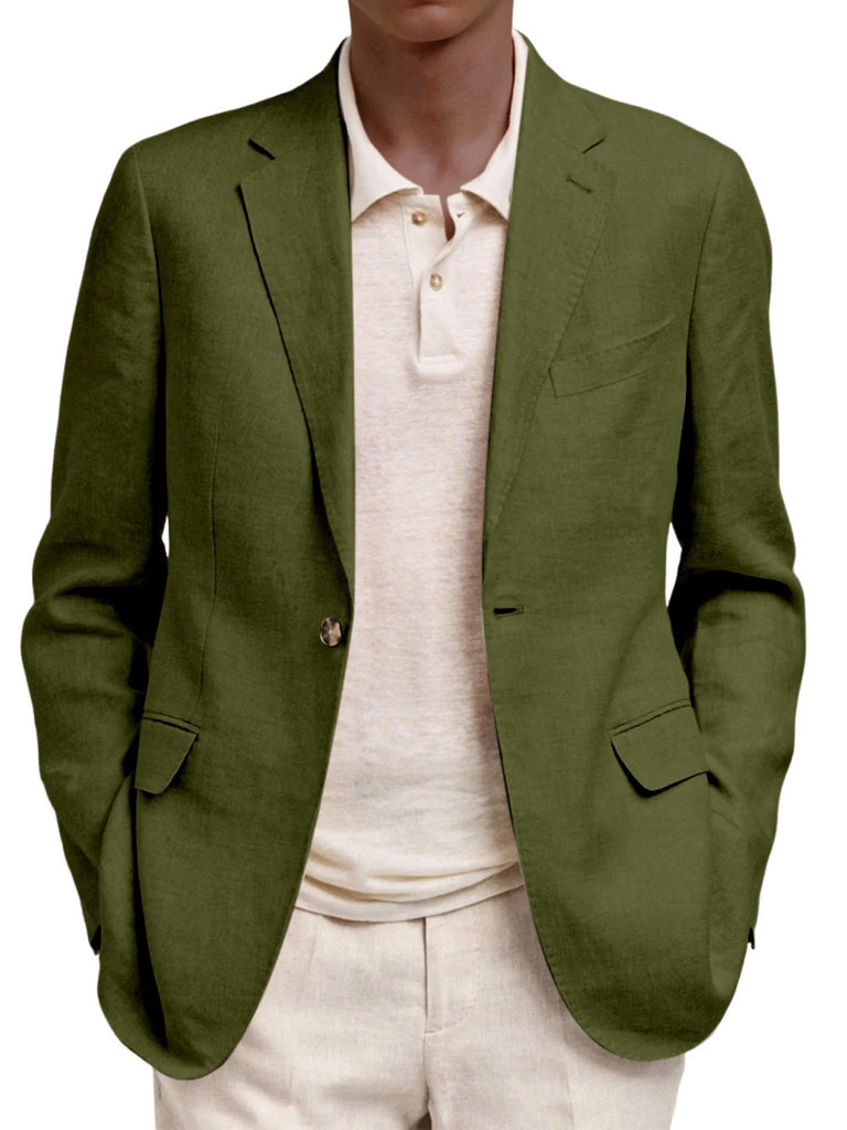 Men's Long-Sleeve Business-Casual Suit With Lapel And Mock Pockets
