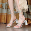 Women's Rhinestone Sandals Snakelike Winding Fashion High Heels