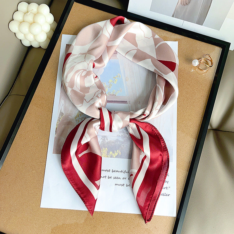 Good-looking Creative Women's Fresh Simple Floral Printed Square Scarf