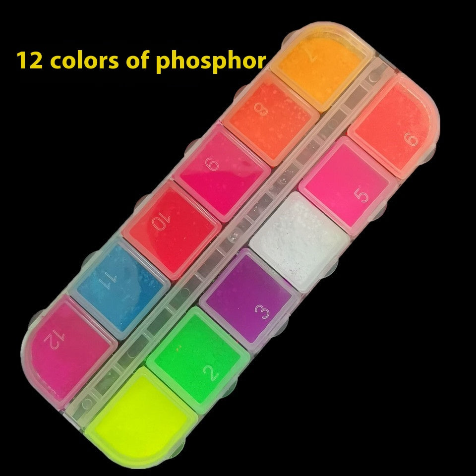 Nail Makeup Glitter Laser Sequins 12 Colors Fluorescent Powder Luminous