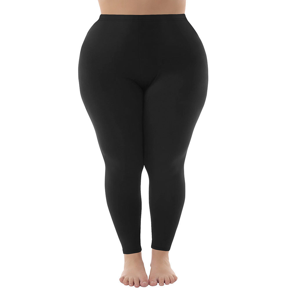 Nine Points High Elastic Solid Color Spring And Autumn Leggings Plus Size