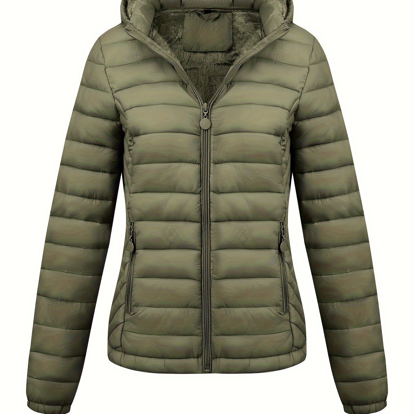 Women's Lightweight Hooded Winter Jacket Nylon Material