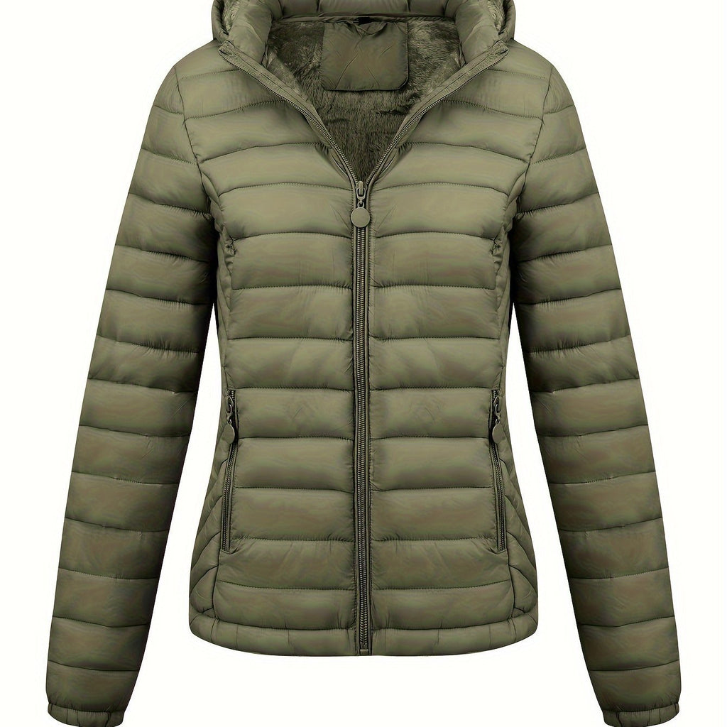 Women's Lightweight Hooded Winter Jacket Nylon Material