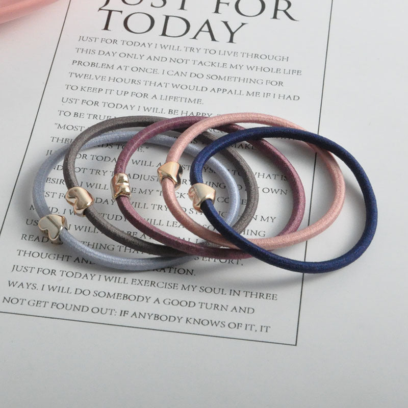 Golden Balls Peach Heart Rubber Band