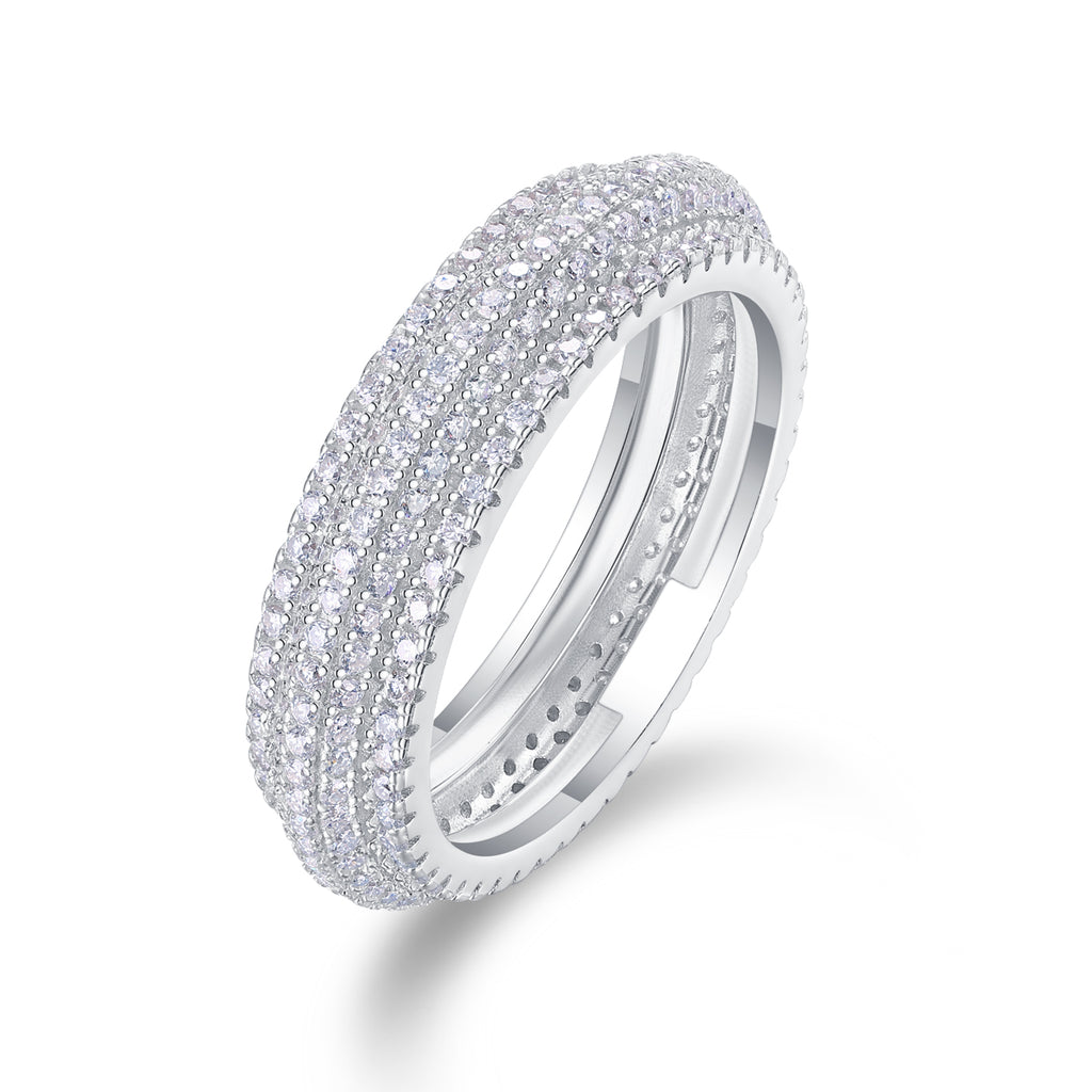 The Shadow Of The Moon - A Wedding Ring Set With Top-quality Moissanite S925 Silver And Platinum-plated Diamond Can Be Inspected With A Diamond Pen