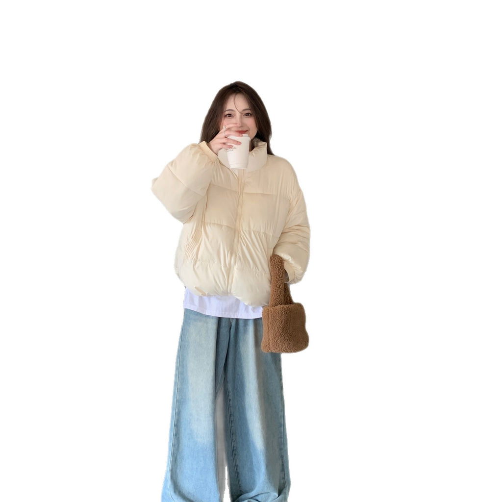 Cute Stand-up Collar Puffer Jacket For Women