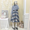 Japanese Woolen Soft Girl Thick Checks Suede All-matching Long Dress