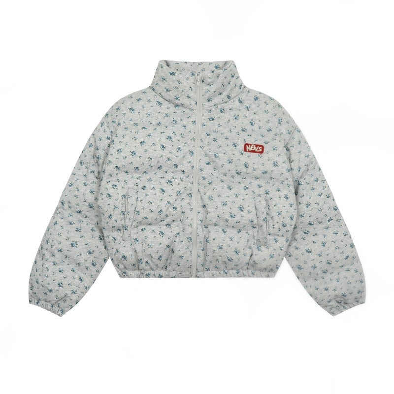 Women's American-style Floral Printed Cotton-padded Coat