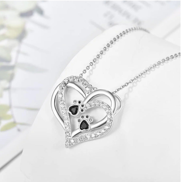Creative Heart Pendant Heart-shaped Diamond Necklace