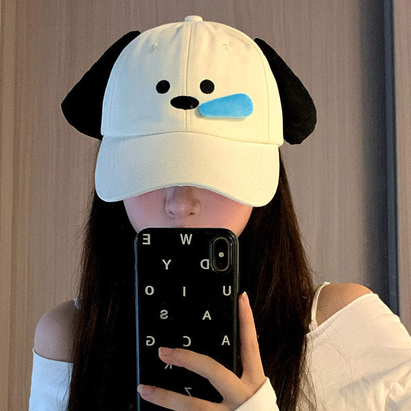 Cute Three-dimensional Snot Puppy Baseball Cap Student Outdoor Photography Sun-poof Peaked Face-showing Hat