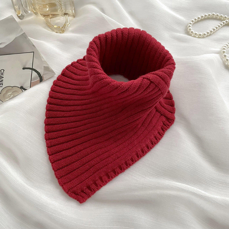Knitting Bandana Versatile Pure Color Warm Keeping Neck Protector