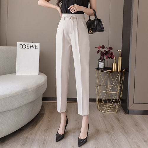 High-waist Women's Draped Loose And Thin Casual Cropped Trousers