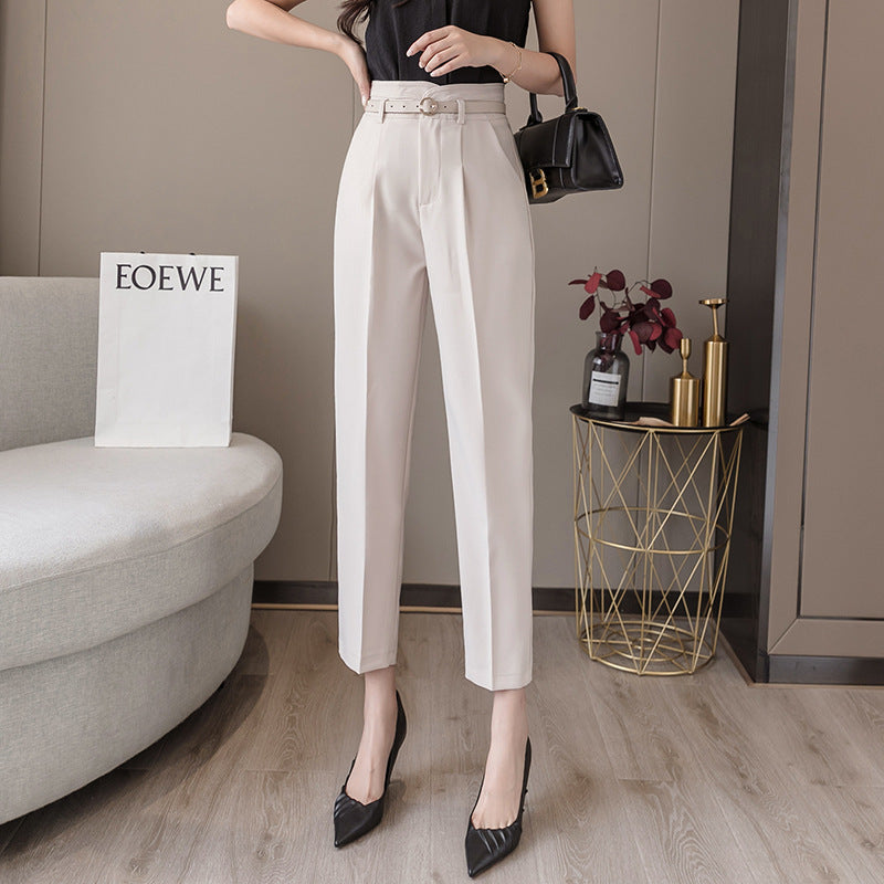High-waist Women's Draped Loose And Thin Casual Cropped Trousers