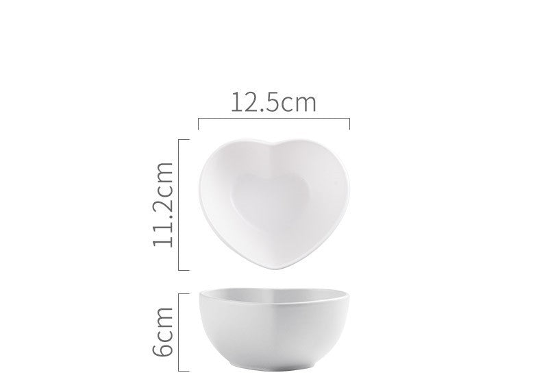 طبق عشاء على شكل قلب من Nordic Love بتصميم زوجين، مع صحن وأدوات مائدة خزفية