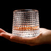 Thickened rotating tumbler whiskey glass