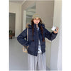 Korean Sweet Big Fur Collar Hooded Cotton Coat Jacket