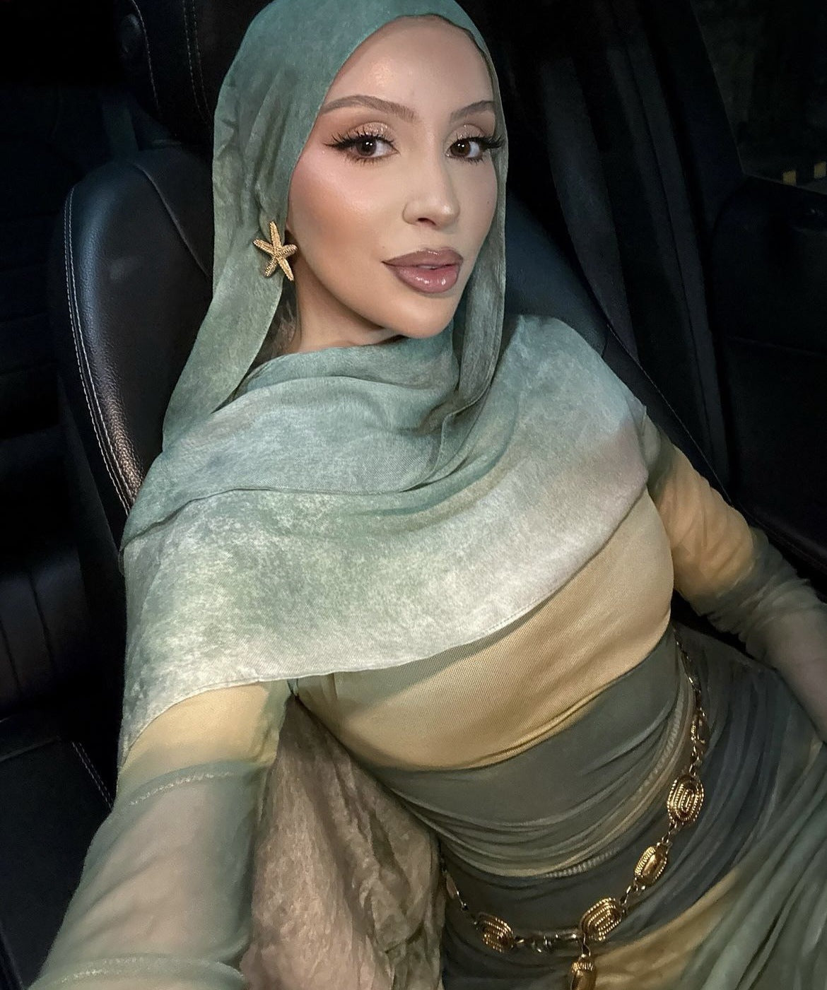 Watercolor Series Satin Polyester Ethnic Shawl