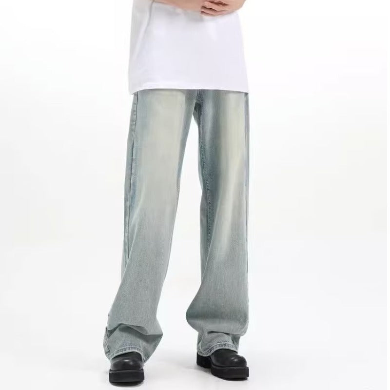 Retro Trousers Loose Casual Blue