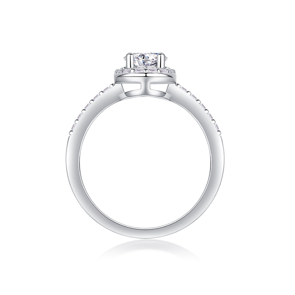 Moonlight Forest - A Wedding Ring Set With Top-quality Moissanite S925 Silver And Platinum-plated Diamond. The Ring Can Be Inspected With A Diamond Pen