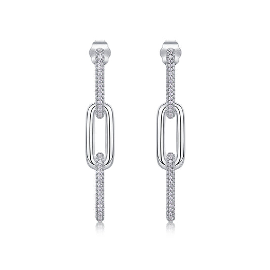 Top-quality Moissanite Luxury And Fashionable Light Luxury Jewelry Silver Stud Earrings S925 Silver Plated Platinum