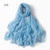 Classic Women's Pure Color Tulle Cotton And Linen Breathable Thin Scarf Silk