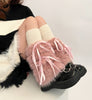 Autumn And Winter Lace Up Fur Leg Warmer Thickened Middle Foot Sock